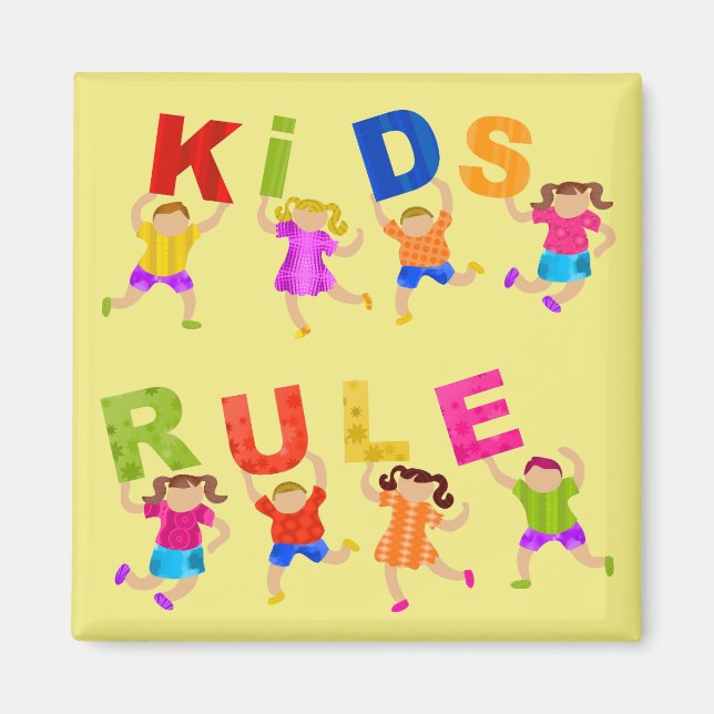 Kids Rule Magnet (Front)