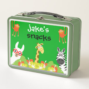 Kids Safari Preschool Food Metal Lunch Box