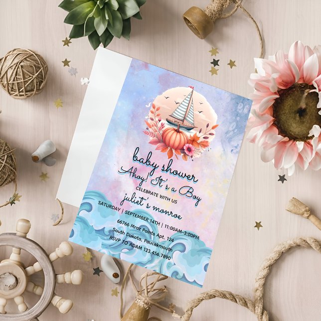 kid's sailboat Nautical Baby Shower Invitation (Creator Uploaded)