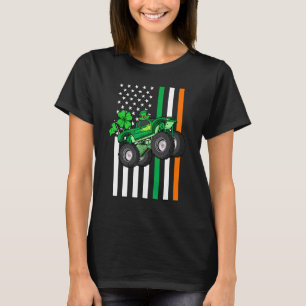 Kids Saint Patrick's Day Monster Truck Shamrock Us T-Shirt