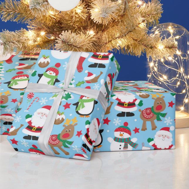 Kids Santa's Friends Wrapping Paper (Holidays)
