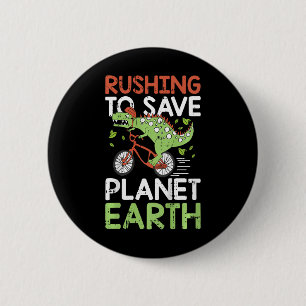 Kids Save The Planet Earth Day Environmental Dinos 2 Inch Round Button