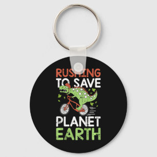 Kids Save The Planet Earth Day Environmental Dinos Keychain