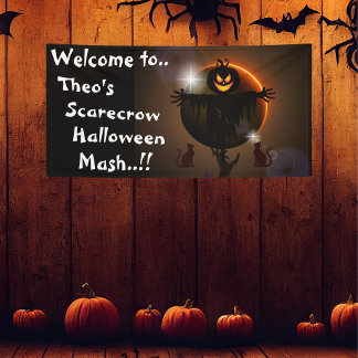 Kids Scarecrow Mash Halloween Party Banner
