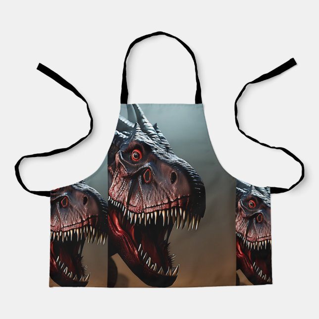Kids Scary Dinosaur, Full Print Apron (Front)