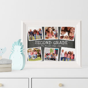 Kids School Year Keepsake Photo Collage Print