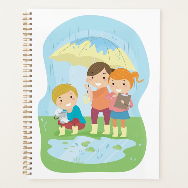 Kids Science Nature Study in Rain Planner (Front)