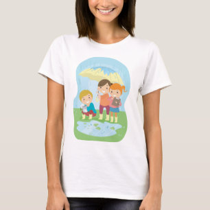 Kids Science Nature Study in Rain T-Shirt