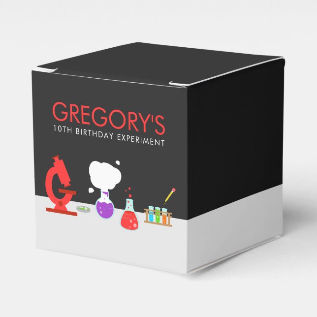 Kids Science Party Favor Box (Front Side)