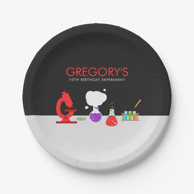 Kids Science Party Paper Plate (Front)