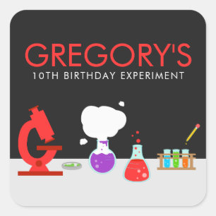 Kids Science Party Square Sticker