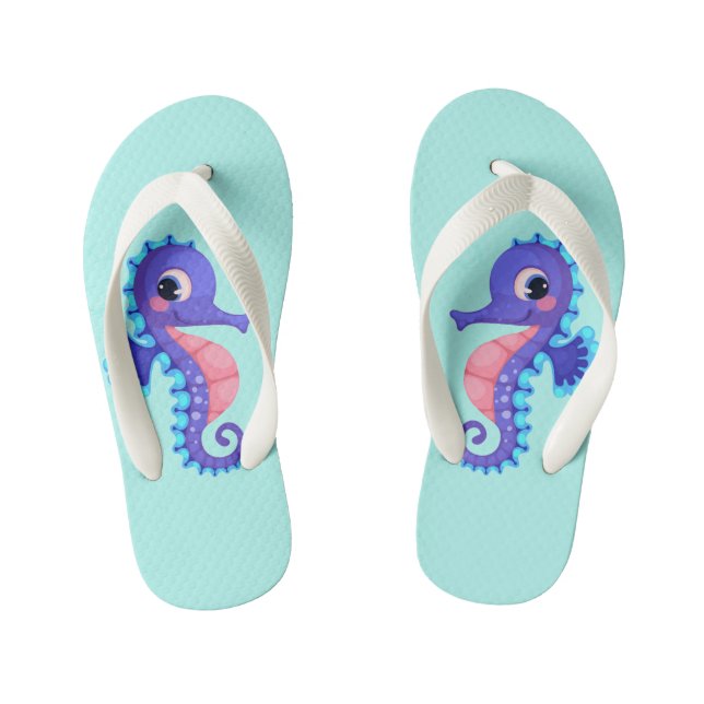 Kids Seahorse Flip Flops (Footbed)