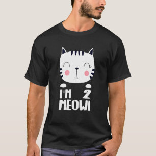 Kids Second Girls Birthday Kawi Cat I'm 2 Meowi 2 T-Shirt