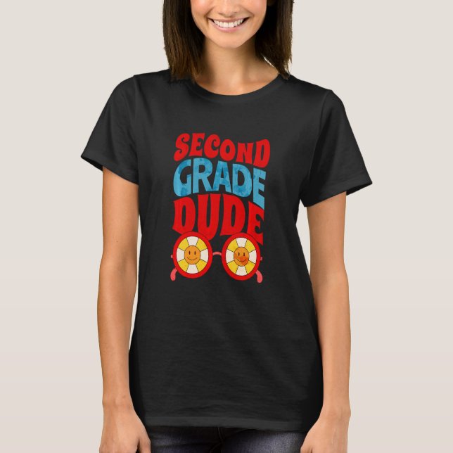 Kids Second Grade Dude Glasses Back To School Seco T-Shirt (Front)