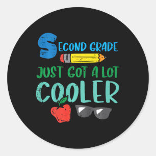 Kids Second Grade Just Got Cooler 2nd First Day Of Classic Round Sticker