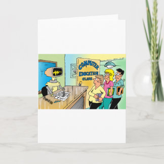 Kids see robot teacher in computer class card