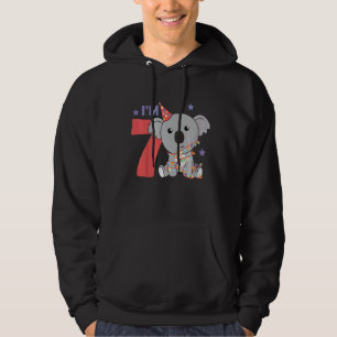 Kids Seventh Birthday Koala For Kids One Birthday Hoodie