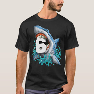 Kids Shark 6th Birthday Boys Funny Shark 6 yrs Old T-Shirt