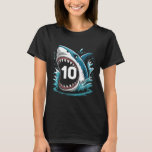 Kids Shark Birthday Funny 10 Year Old Boys Girls O T-Shirt<br><div class="desc">Kids Shark Birthday Funny 10 Year Old Boys Girls Ocean Theme</div>