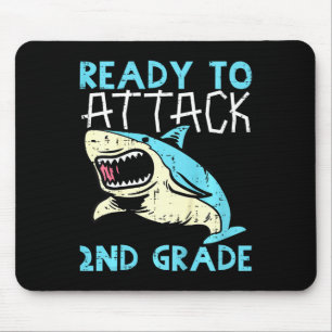 Kids Shark Ready To Attack 2nd Grade Second First Mouse Pad