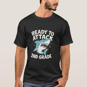 Kids Shark Ready to Attack 2nd Grade Second First T-Shirt