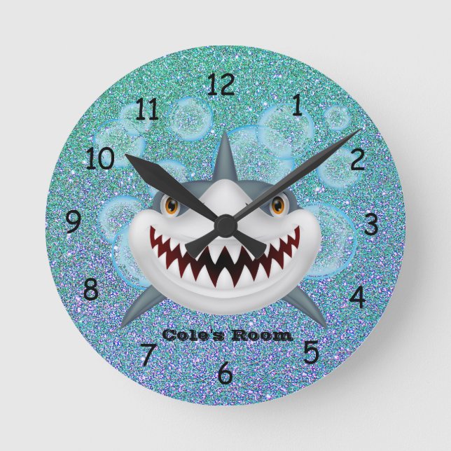 Kid's Shark Wall Clock (Front)
