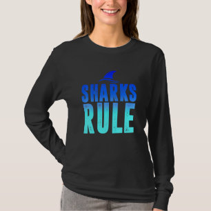 Kids Sharks Rule Shark Boys Girls Kids Tween Beach T-Shirt
