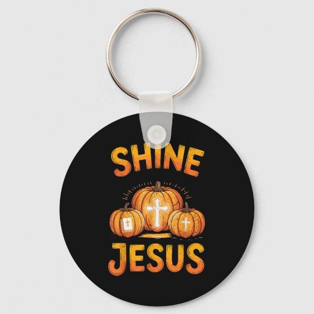 Kids Shine With The Light Of Jesus Funny Christian Keychain (Front)