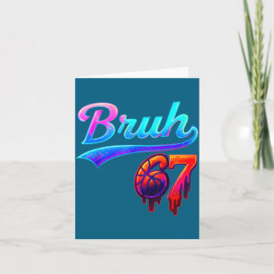Kids Shirt Bruh 67 Meme Basketball Six Card