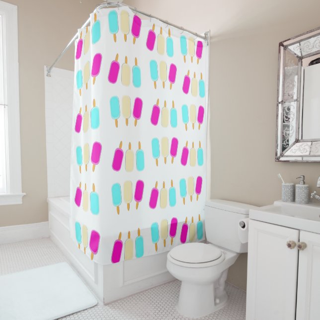 Kids Shower Curtain Ice Cream (In Situ)