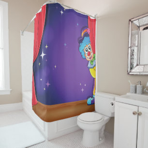 Kids Shy Clown Shower Curtain
