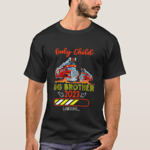 Kids Siblings Big Brother 2023 fireman firetruck 2 T-Shirt