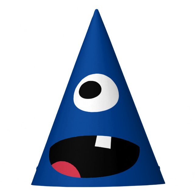 Kids Silly Monster Face Monsters Party Blue Cute Hat (Front)