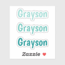 Kids Simple Typography in Teal Gradients Name