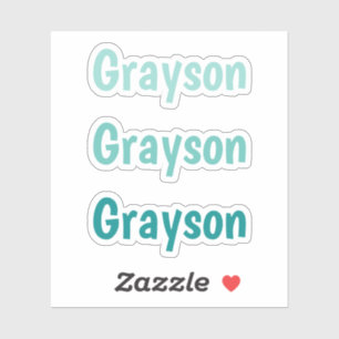 Kids Simple Typography in Teal Gradients Name