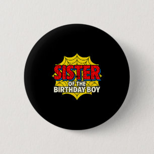 Kids Sister Of The Birthday Boy Sder Theme Party M 2 Inch Round Button