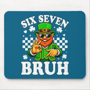 Kids six seven bruh st patricks day 6 7 meme 67 mouse pad