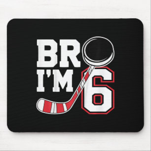 Kids Six Years Old Tee 6th Birthday Hockey Player Mouse Pad