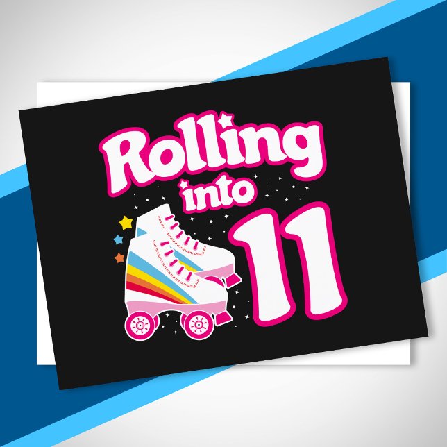 Kids Skate Party - 11th Birthday - Roller Skating Postcard (Creator Uploaded)