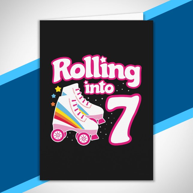 Kids Skate Party - 7th Birthday - Roller Skating Card (Creator Uploaded)