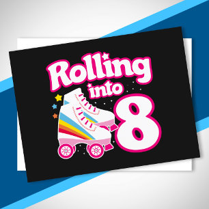 Kids Skate Party - 8th Birthday - Roller Skating Postcard