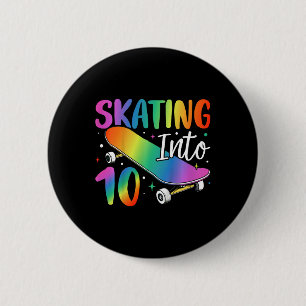 Kids Skating Into 10 Funny Skateboarding Tie Dye 1 2 Inch Round Button