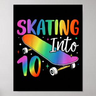 Kids Skating Into 10 Funny Skateboarding Tie Dye 1 Poster