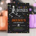 Kids Skeleton Halloween Birthday Invitation<br><div class="desc">Throw a Halloween bash your little monsters will never forget with this cute and modern skeleton invitation! With playful bones, fun colours, and just the right mix of scary and silly, it’s designed to get kids excited. Whether you're planning a children's trick-or-treat party, a haunted house hangout, or a costume-filled...</div>