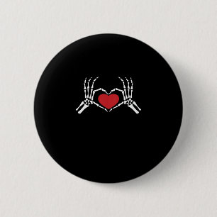Kids Skeleton Hand Heart Valentines Day Cool Class 2 Inch Round Button
