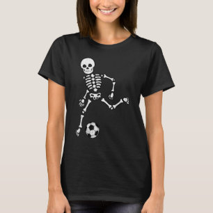 Kids Skeleton Soccer Halloween Sport Player Costu T-Shirt