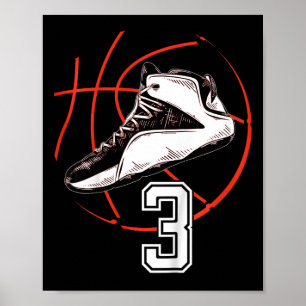 Kids Sketll Shoes Sports 3rd Birthday Party Gift 3 Poster