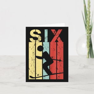 Kids Skiing 6 Birthday Boy Girl Ski 6 Year Old Card