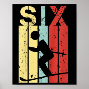 Kids Skiing 6 Birthday Boy Girl Ski 6 Year Old  Poster