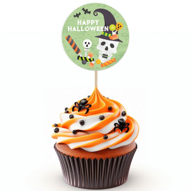 Kids Skull Happy Halloween Sticker Favour (Halloween Party Favor Sticker)